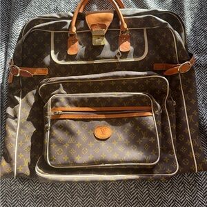 Louis Vuitton Brown and Tan Monogram vintage Travel Garment Bag
